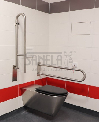 Нержавеющий откидной поручень SLZM 03SX арт: 49036 Sanela Чехия (фото, схема)