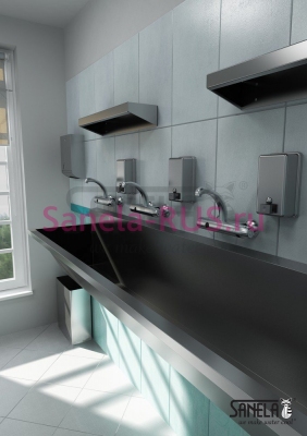 Настенный бесконтактный смеситель SLU 25B арт: 03255 Sanela Чехия (фото, схема)