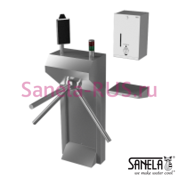 Турникет с подставкой, термо визуальной камерой и дозатором дезинфекции SLKT 04S